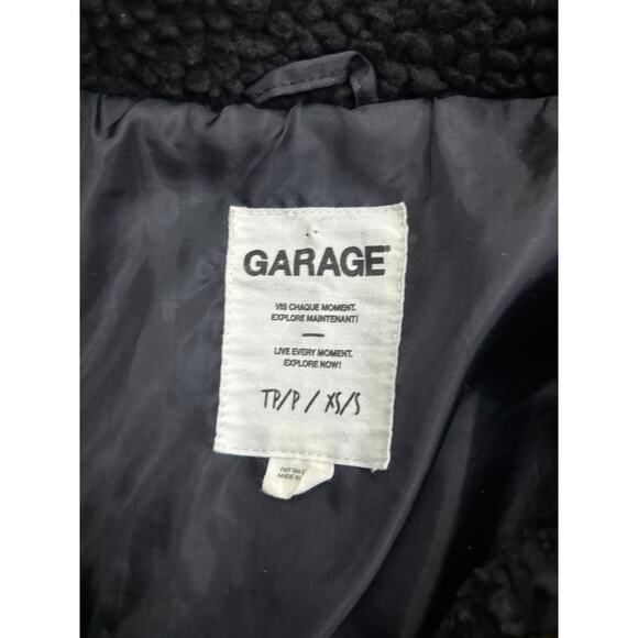 Garage Black Sherpa Cropped Fleece Jacket Size XS5 - Picture 3 of 7